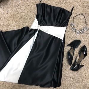 Scott McClintock black and white strapless gown